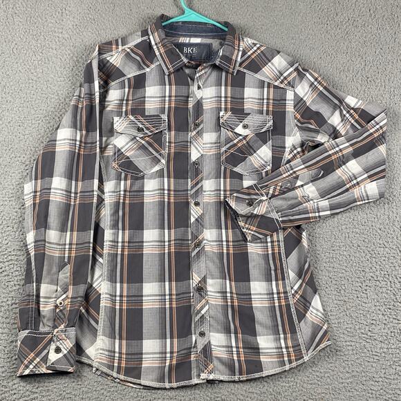 BKE Other - BKE Men's Plaid Casual Button Down Shirt - Black, White, Brown
